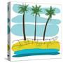 Beach Day Palms 2-Jan Weiss-Stretched Canvas