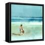 Beach Day Throwing-Dan Meneely-Framed Stretched Canvas
