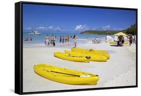 Beach, Dickenson Bay, St. Georges, Antigua, Leeward Islands-Frank Fell-Framed Stretched Canvas