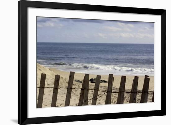 Beach Dunes Fence in Hamptons-null-Framed Photo