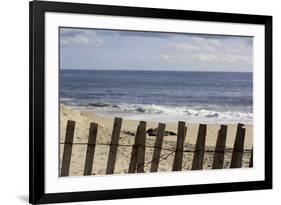 Beach Dunes Fence in Hamptons-null-Framed Photo