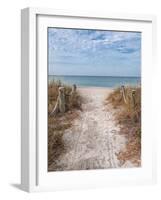 Beach Entry Path with Posts-Mary Lou Johnson-Framed Photo