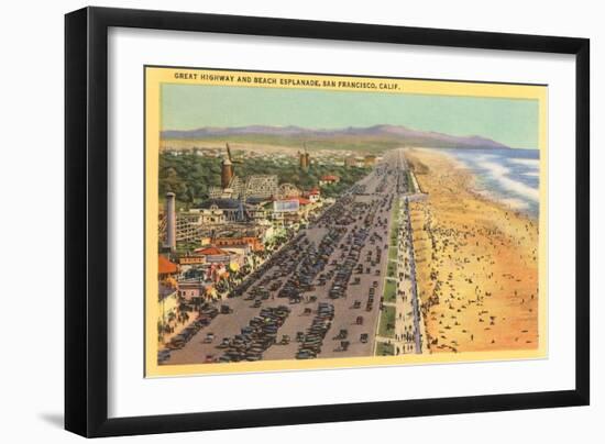 Beach Esplanade, San Francisco, California-null-Framed Art Print