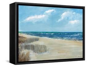 Beach Fences-Ruane Manning-Framed Stretched Canvas