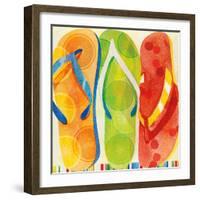 Beach Flip Flops-Mary Escobedo-Framed Art Print