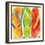 Beach Flip Flops-Mary Escobedo-Framed Art Print