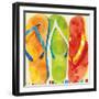 Beach Flip Flops-Mary Escobedo-Framed Art Print