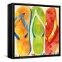 Beach Flip Flops-Mary Escobedo-Framed Stretched Canvas