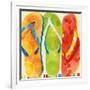 Beach Flip Flops-Mary Escobedo-Framed Art Print