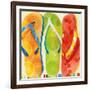 Beach Flip Flops-Mary Escobedo-Framed Art Print