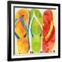 Beach Flip Flops-Mary Escobedo-Framed Art Print