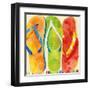 Beach Flip Flops-Mary Escobedo-Framed Art Print