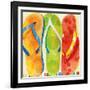 Beach Flip Flops-Mary Escobedo-Framed Art Print