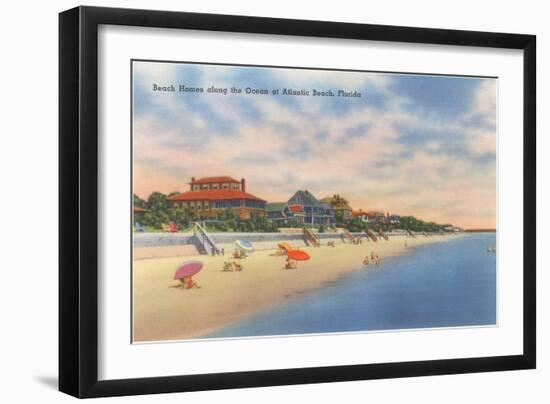 Beach-Front Homes on Atlantic Beach-null-Framed Art Print