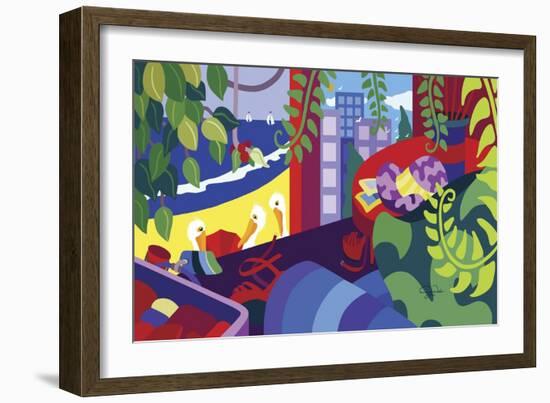Beach Front Vacation-Cindy Wider-Framed Giclee Print