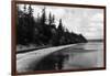 Beach Front View of Point Defiance Park - Tacoma, WA-Lantern Press-Framed Art Print