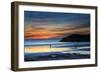 Beach Goers Enjoy the Last Rays of Sunlight at White Sands Beach in St. Davids, Wales-Frances Gallogly-Framed Photographic Print