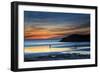 Beach Goers Enjoy the Last Rays of Sunlight at White Sands Beach in St. Davids, Wales-Frances Gallogly-Framed Photographic Print