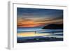 Beach Goers Enjoy the Last Rays of Sunlight at White Sands Beach in St. Davids, Wales-Frances Gallogly-Framed Photographic Print