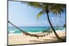 Beach Hammock & Tropic Sea-null-Mounted Art Print