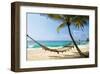 Beach Hammock & Tropic Sea-null-Framed Art Print