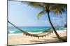 Beach Hammock & Tropic Sea-null-Mounted Art Print