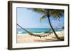 Beach Hammock & Tropic Sea-null-Framed Art Print