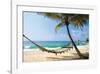 Beach Hammock & Tropic Sea-null-Framed Art Print