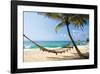 Beach Hammock & Tropic Sea-null-Framed Art Print