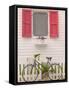 Beach House and Bicycle, Loyalist Cays, Bahamas, Caribbean-Walter Bibikow-Framed Stretched Canvas