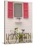 Beach House and Bicycle, Loyalist Cays, Bahamas, Caribbean-Walter Bibikow-Stretched Canvas