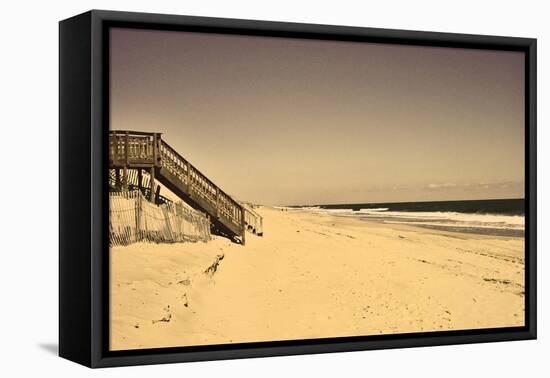 Beach House at Outer Banks-Martina Bleichner-Framed Stretched Canvas