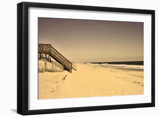 Beach House at Outer Banks-Martina Bleichner-Framed Art Print