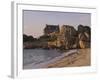 Beach House Built Behind Rocks, Tregastel, Cote De Granit Rose, Cotes d'Armor, Brittany, France-David Hughes-Framed Photographic Print