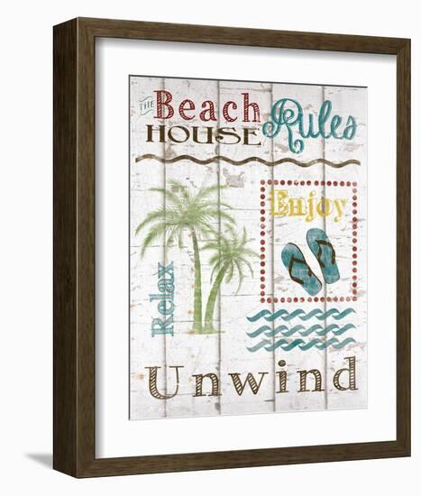 Beach House Rules-Katrina Craven-Framed Art Print