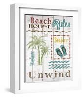 Beach House Rules-Katrina Craven-Framed Art Print