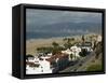 Beach Houses, Santa Monica State Beach Park, Santa Monica, Los Angeles, California-Walter Bibikow-Framed Stretched Canvas