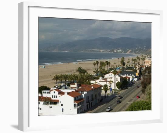 Beach Houses, Santa Monica State Beach Park, Santa Monica, Los Angeles, California-Walter Bibikow-Framed Photographic Print