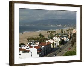 Beach Houses, Santa Monica State Beach Park, Santa Monica, Los Angeles, California-Walter Bibikow-Framed Photographic Print