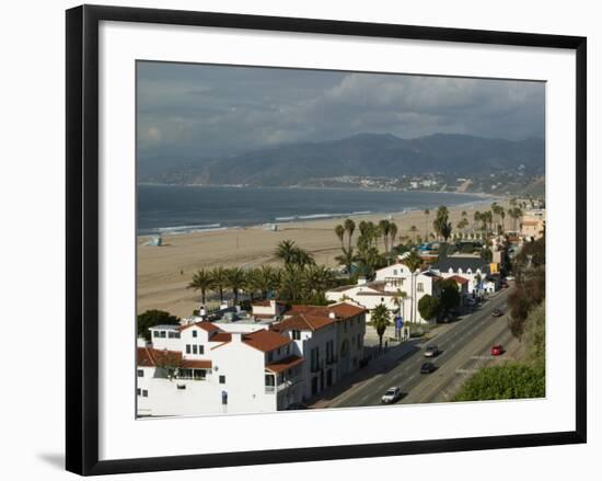 Beach Houses, Santa Monica State Beach Park, Santa Monica, Los Angeles, California-Walter Bibikow-Framed Photographic Print