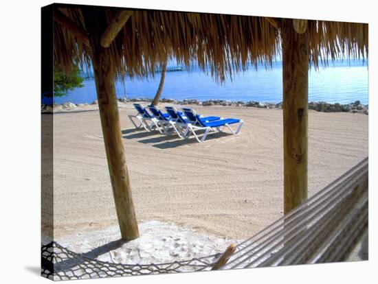 Beach Hut and Chairs, South Beach, Miami, Florida, USA-Terry Eggers-Stretched Canvas