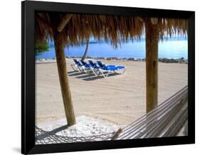 Beach Hut and Chairs, South Beach, Miami, Florida, USA-Terry Eggers-Framed Photographic Print