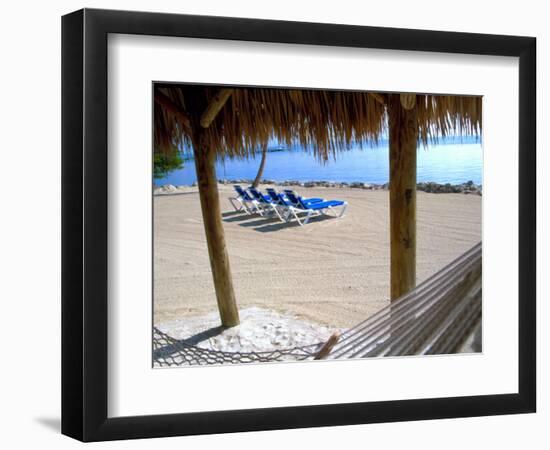 Beach Hut and Chairs, South Beach, Miami, Florida, USA-Terry Eggers-Framed Photographic Print