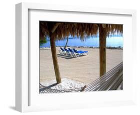 Beach Hut and Chairs, South Beach, Miami, Florida, USA-Terry Eggers-Framed Photographic Print