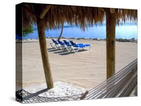 Beach Hut and Chairs, South Beach, Miami, Florida, USA-Terry Eggers-Stretched Canvas