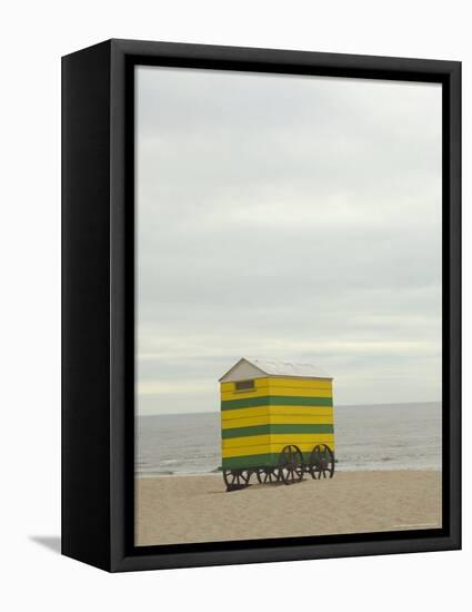 Beach Hut, Blankenberge, Belgium, Europe-James Emmerson-Framed Stretched Canvas