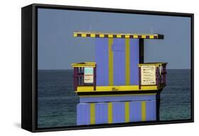 Beach Hut, Miami Beach, USA-Fran?oise Gaujour-Framed Stretched Canvas