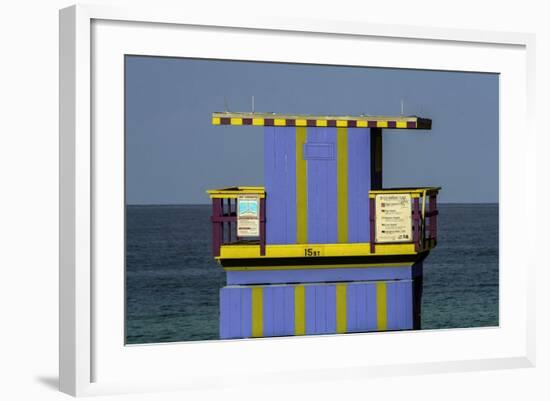 Beach Hut, Miami Beach, USA-Fran?oise Gaujour-Framed Photographic Print