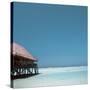 Beach Hut Over Shallow Water-null-Stretched Canvas