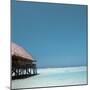 Beach Hut Over Shallow Water-null-Mounted Photographic Print